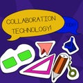 Word writing text Collaboration Technology. Business concept for joint efforts work groups to accomplish task Two Blank