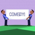 Word writing text Comedy. Business concept for Professional entertainment Jokes Sketches Make audience laugh Humour