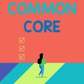 Word writing text Common Core. Business concept for set of academic standards in mathematics and English language Back Royalty Free Stock Photo