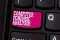 Word writing text Computer Forensic Analysis. Business concept for evidence found in computers and storage media