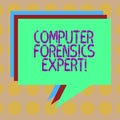 Word writing text Computer Forensics Expert. Business concept for harvesting and analysing evidence from computers Stack Royalty Free Stock Photo