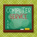 Word writing text Computer Service. Business concept for computer time or service including data processing services