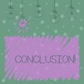 Word writing text Conclusion. Business concept for Results analysis Final decision End of an event or process Royalty Free Stock Photo