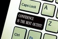 Word writing text Confidence Is The Best Outfit. Business concept for Selfesteem looks better in you than clothes