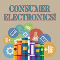 Word writing text Consumer Electronics. Business concept for consumers for daily and noncommercial purposes Books