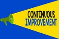 Word writing text Continuous Improvement. Business concept for making small consistent improvements over time Halftone