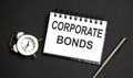 Word writing text CORPORATE BONDS . Business concept on black background Royalty Free Stock Photo