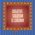 Word writing text Creative Solution Is Loading. Business concept for Inspiration Original ideas in process Square Speech Royalty Free Stock Photo