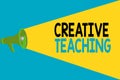 Word writing text Creative Teaching. Business concept for the act of coaching in novel way that promotes growth Halftone