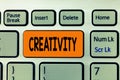 Word writing text Creativity. Business concept for Use of imagination or original ideas to create something