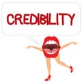 Word writing text Credibility. Business concept for Quality of being convincing trusted credible and believed in Royalty Free Stock Photo