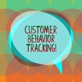 Word writing text Customer Behavior Tracking. Business concept for Action that a user takes related to your company Royalty Free Stock Photo