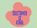 Word writing text Customer Is King. Business concept for Serve attentively and properly Deliver the needs urgently