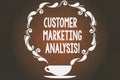 Word writing text Customer Marketing Analysis. Business concept for evaluation of data associated with customer need Cup