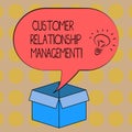 Word writing text Customer Relationship Management. Business concept for analysisage and analyze customer interactions Royalty Free Stock Photo