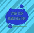 Word writing text Cyber Risk Quantification. Business concept for maintain an acceptable level of loss exposure
