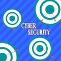 Word writing text Cyber Security. Business concept for protection of internetconnected systems from cyberattacks Arrow and round Royalty Free Stock Photo