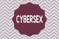 Word writing text Cybersex. Business concept for sexual arousal using computer technology by wearing vr equipment