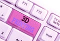 Word writing text 3D Printing. Business concept for making a physical object from a threedimensional digital model