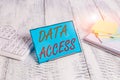 Word writing text Data Access. Business concept for a user s is ability to access data stored within a database Royalty Free Stock Photo