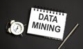 Word writing text DATA MINING . Business concept on black background Royalty Free Stock Photo