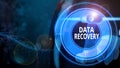 Word writing text Data Recovery. Business concept for process of salvaging inaccessible lost or corrupted data Royalty Free Stock Photo