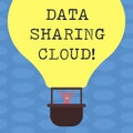 Word writing text Data Sharing Cloud. Business concept for using internet technologies to share files between users Hu Royalty Free Stock Photo