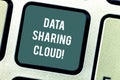 Word writing text Data Sharing Cloud. Business concept for using internet technologies to share files between users Royalty Free Stock Photo
