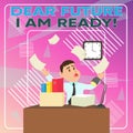 Word writing text Dear Future I Am Ready. Business concept for Confident to move ahead or to face the future Confused