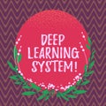 Word writing text Deep Learning System. Business concept for collection of algorithms used in machine learning Blank