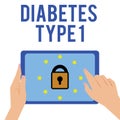 Word writing text Diabetes Type 1. Business concept for condition in which the pancreas produce little or no insulin