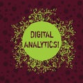 Word writing text Digital Analytics. Business concept for the analysis of qualitative and quantitative data Disarrayed