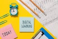 Word writing text Digital Learning. Business concept for accompanied by technology or by instructional practice Notepads Royalty Free Stock Photo