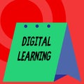 Word writing text Digital Learning. Business concept for accompanied by technology or by instructional practice Open big Royalty Free Stock Photo