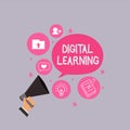 Word writing text Digital Learning. Business concept for accompanied by technology or by instructional practice Royalty Free Stock Photo