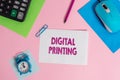 Word writing text Digital Printing. Business concept for digital based images directly to variety of media Mouse