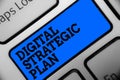 Word writing text Digital Strategic Plan. Business concept for creat schedule for marketing product or brand Computer Royalty Free Stock Photo