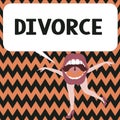 Word writing text Divorce. Business concept for Legal dissolution of marriage Separation Breakup Disagreement