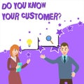 Word writing text Do You Know Your Customer Question. Business concept for service identify clients with relevant Royalty Free Stock Photo