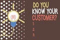 Word writing text Do You Know Your Customer Question. Business concept for service identify clients with relevant