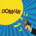 Word writing text Domain. Business concept for distinct subset of Internet with addresses sharing common suffix
