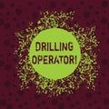 Word writing text Drilling Operator. Business concept for someone that do the rigging and drilling operations Disarrayed