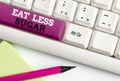 Word writing text Eat Less Sugar. Business concept for reducing sugar intake and eating a healthful diet rich foods Royalty Free Stock Photo