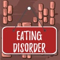 Word writing text Eating Disorder. Business concept for illnesses that are characterized by irregular eating habits Colored memo