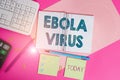 Word writing text Ebola Virus. Business concept for a viral hemorrhagic fever of huanalysiss and other primates Writing