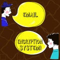 Word writing text Email Encryption System. Business concept for Authentication mechanism of an email message Hand Drawn Royalty Free Stock Photo