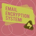 Word writing text Email Encryption System. Business concept for Authentication mechanism of an email message Megaphone