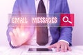 Word writing text Email Messages. Business concept for a messages that has been sent using electronic mail