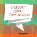 Word writing text Emergency Contact Communication. Business concept for Notification system or plans during crisis