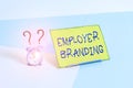 Word writing text Employer Branding. Business concept for process of articulating your company unique message Mini size alarm